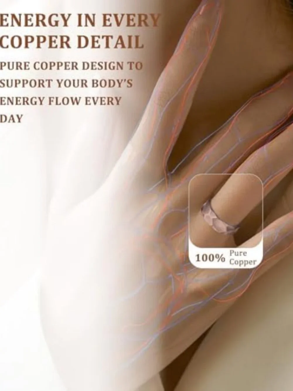 Handmade Adjustable Copper Rings for Men & Women - Solid Raw Tibetan Style